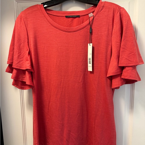 T Tahari Tops - T Tahari pink  Ruffle Sleeve Women’s Top